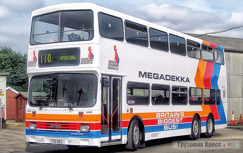 Самый большой в Британии 3-осный автобус Leyland Super Olympian был построен ателье Alexander в 1989 г.