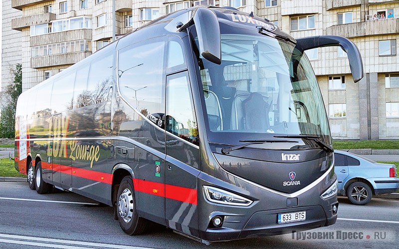 Эстонскую делегацию традиционно сопровождает новейший автобус компании Lux Express Estonia AS – на сей раз им стал испанский [b]Irizar i8[/b] на шасси Scania K450EB 6x2. Lux Express работает на ряде направлений от Санкт-Петербурга – как в направлении Эстонии, так и Финляндии