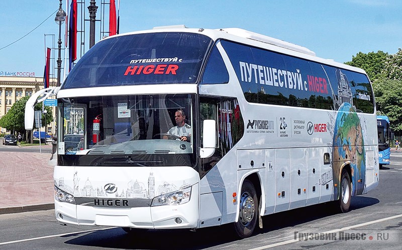 «Русбизнесавто» привезли на парад китайскую новинку – междугородный автобус Higer KLQ6122B