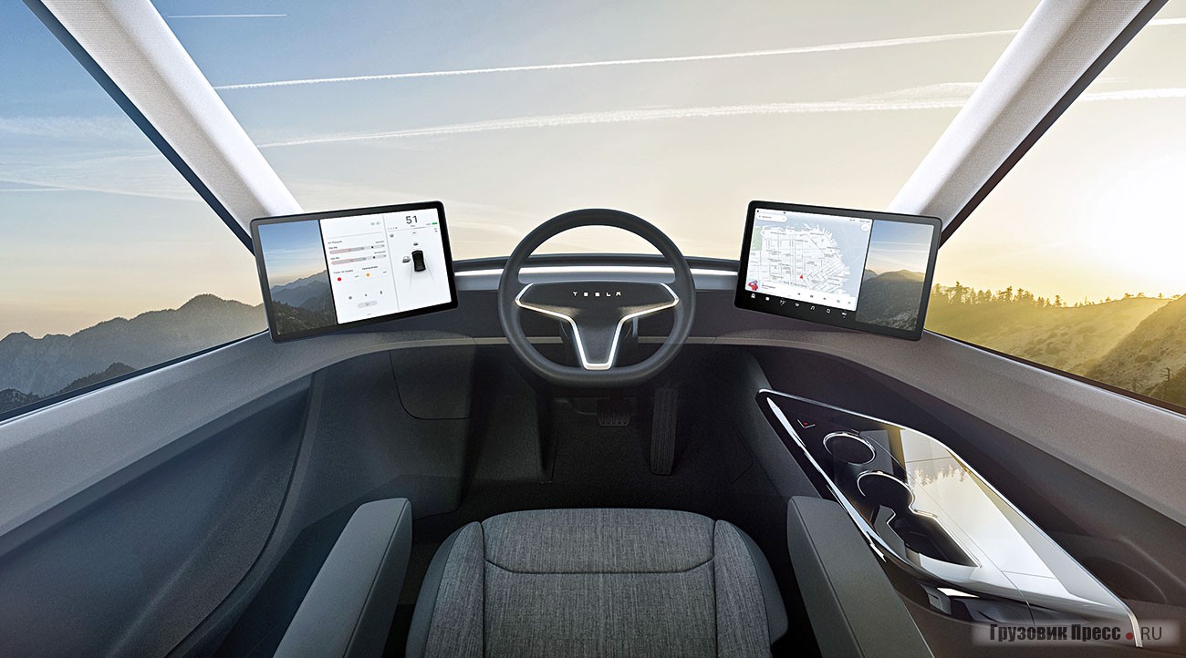 Интерьер Tesla Semi в первой проработке