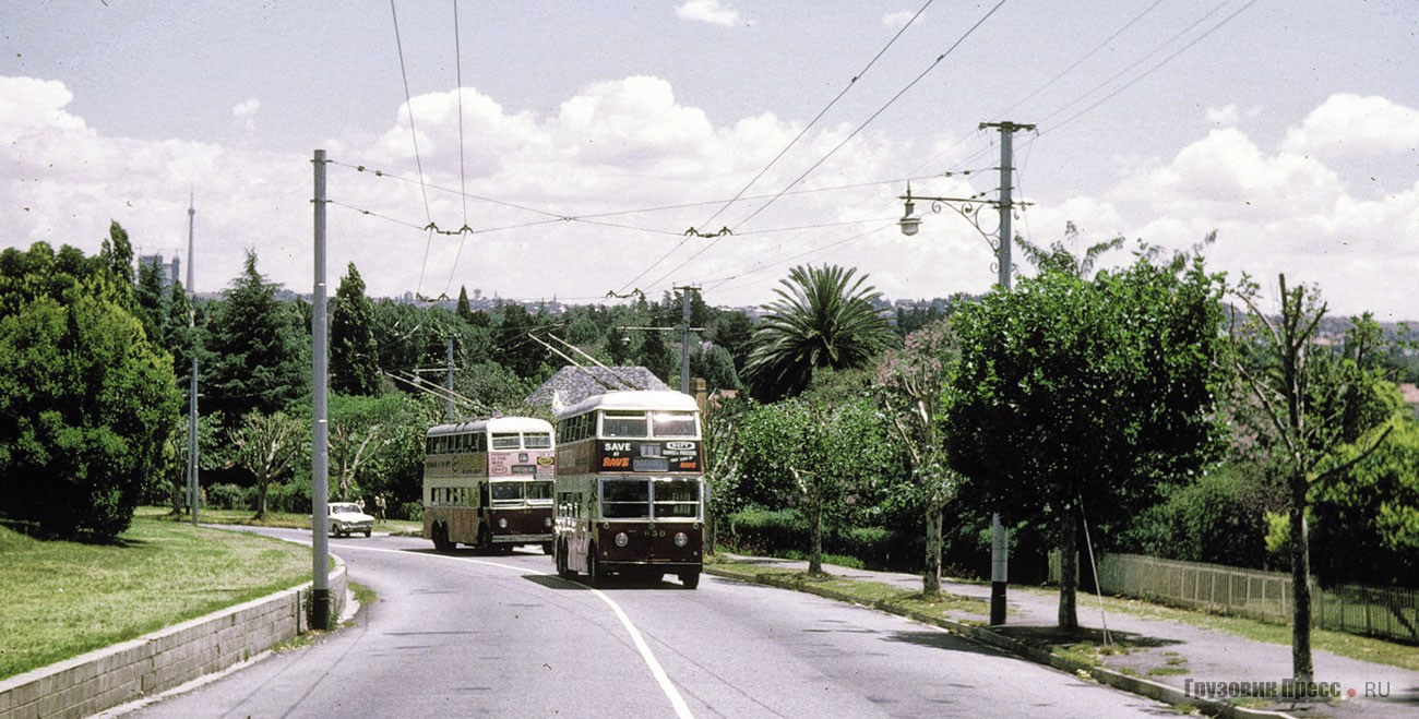 Троллейбусы 79-го маршрута (на фото Alfa Romeo-Ansaldo и Sunbeam S7A ) перевозили как белых, так и темнокожих пассажиров, 1972 г.