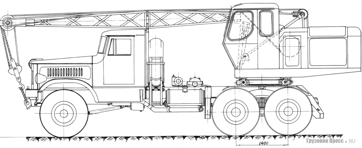 Экскаватор-кран Э-306 на базе КрАЗ-214 (схема)