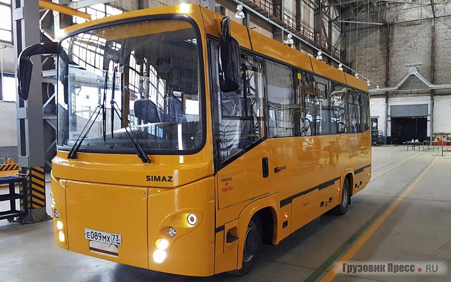 Один из первых высокопольных автобусов СИМАЗ собранных в 2017 году