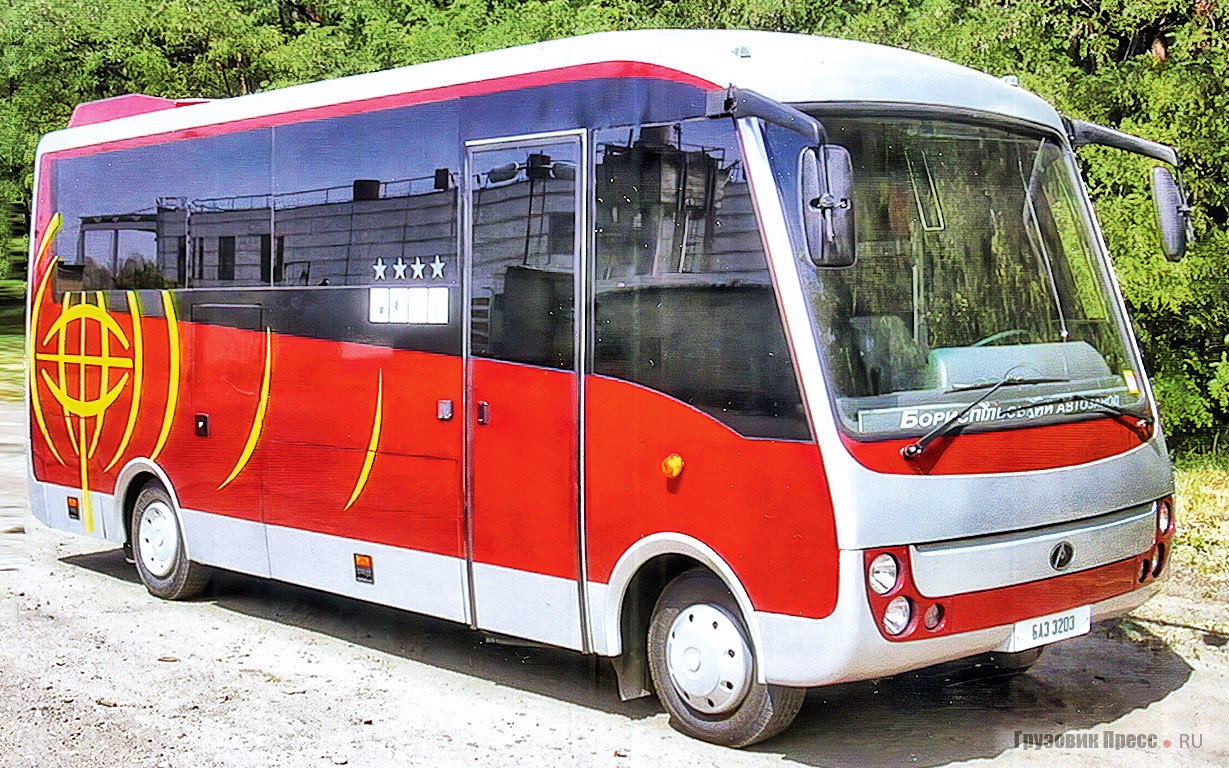 [b]Туристский автобус малого класса БАЗ-3203 «Эдельвейс»[/b] был впервые показан на московском МИМС-2003 и только в 2004 году на Украине. Машина имела несущий кузов и заднее размещение 5,7-литрового дизеля Tata 697. В салоне размещалось 18 комфортабельных пассажирских кресел