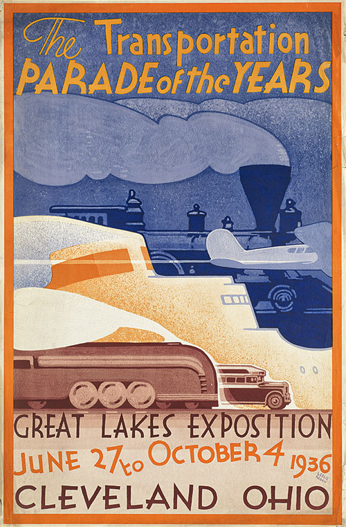 Плакат выставки The Great Lakes Exposition (27 мая – 4 октября 1936 г.) в Кливленде (штат Огайо)