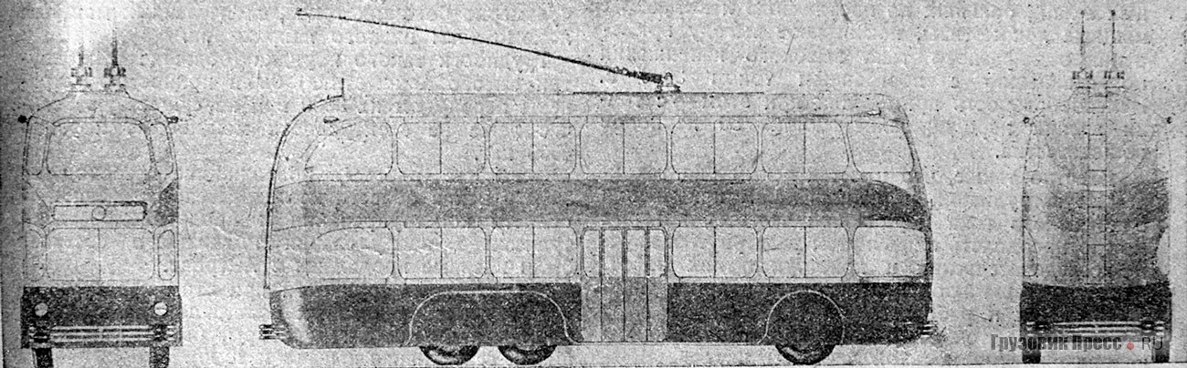 Проект перспективного двухэтажного троллейбуса, образец конца 1930-х годов