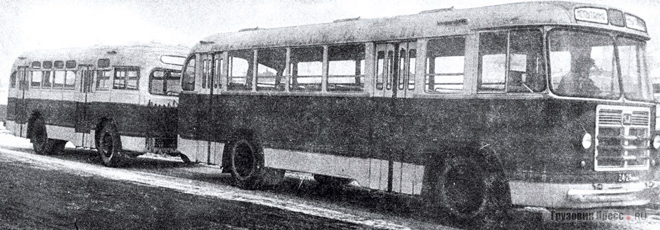 Автобусный поезд ЗИЛ-158 (тягач) + ЗИС-155 (прицеп). 1960 г.