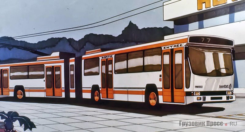 Перспективная модель сочлененного троллейбуса компании Automobiles M. Berliet