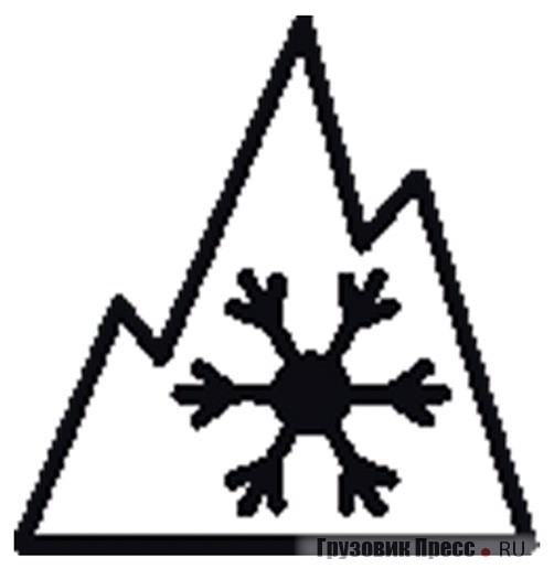 Грузовые шины, пригодные для эксплуатации в зимний период должны иметь маркировку в виде снежинки, вписанной в горные пики («три альпийских пика»). Это обозначение соответствует техническому регламенту Таможенного союза, согласно которому с 1 января 2015 года зимние шины теперь в обязательном порядке.