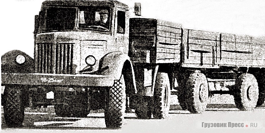 Некоторые серийные МАЗ-501 в процессе эксплуатации переоборудовали даже в бортовые грузовики, использовавшиеся с прицепами типа МАЗ-5243. Восточный Казахстан. Начало 1970-х