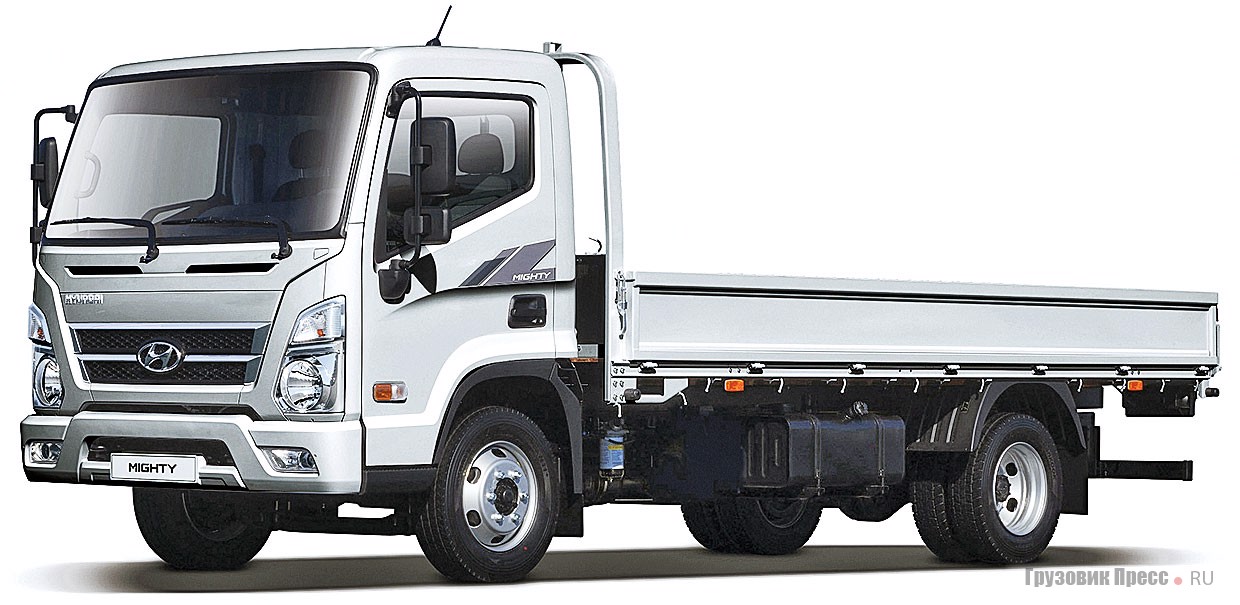 Будущим флагманом модельного ряда Hyundai Truck and Bus Rus, по мнению представительства, на который возлагаются большие надежды, станет [b]линейка грузовиков Mighty[/b] грузоподъёмностью до 5 т (полная масса от 5 до 8 т)