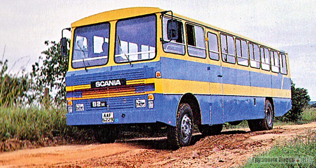 Типичный «джунгли-бус» местной сборки на шасси Scania S82. Танзания, 1984 г.