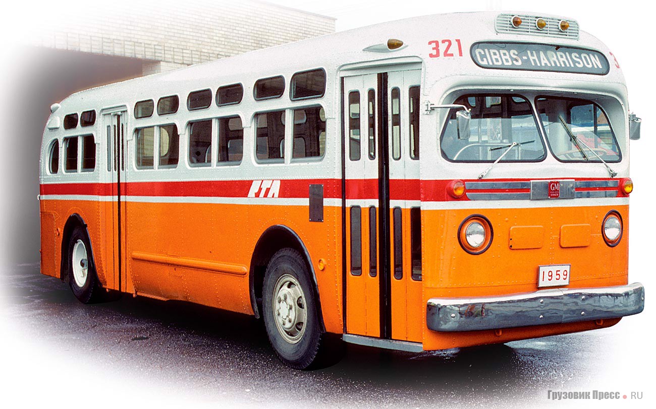 Самый массовый довоенный автобус США GM PD разработан фирмой Yellow Coach и выпускался в разных модификациях 30 лет