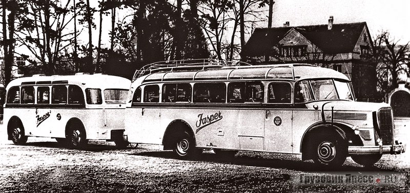 Mercedes-Zug O3500 + Kässbohrer. 1952 г.