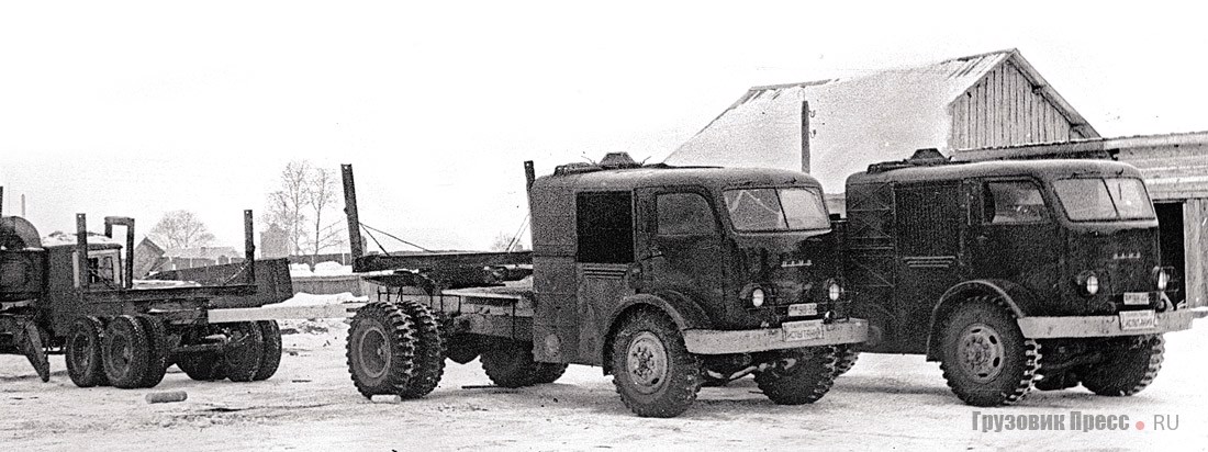 Государственные испытания лесовоза и бортового НАМИ-012. Зима 1950 г.
