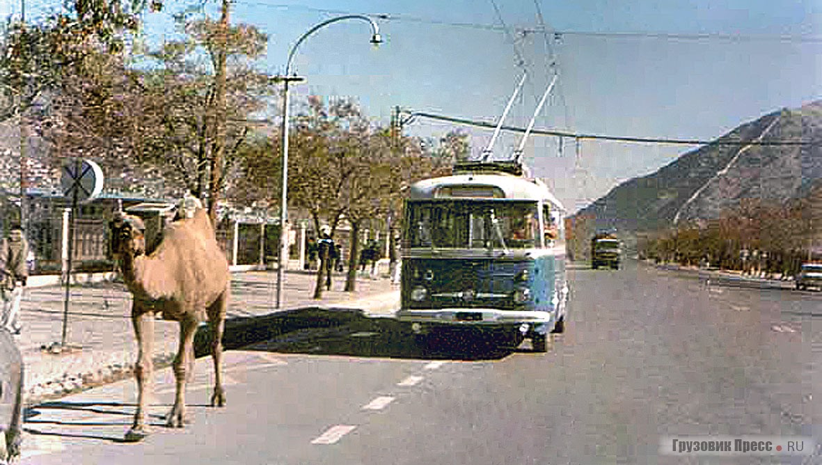 Первый день работы троллейбуса в Кабуле. 1979 г.
