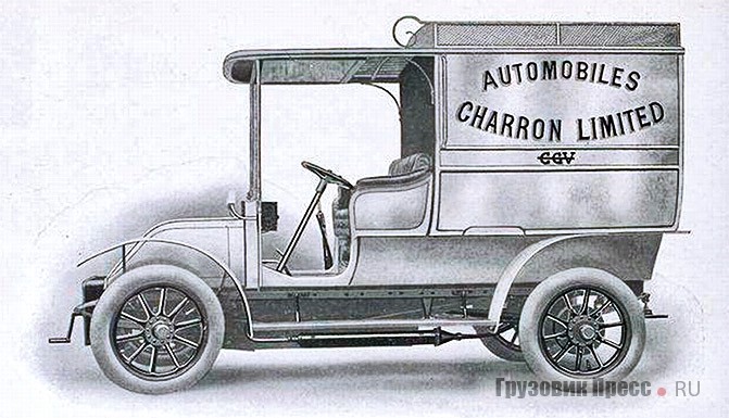 Унифицированный с таксомотором развозной фургон Charron – в России такие машины встречались редко. 1909 г.