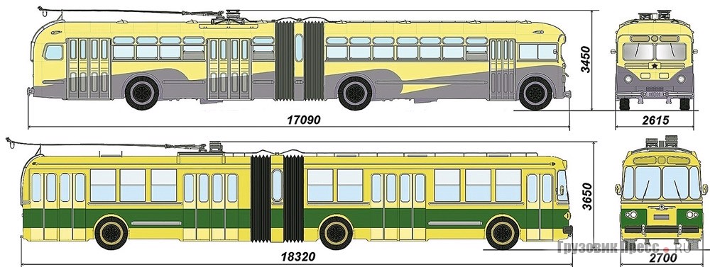 Проекты сочленённых троллейбусов МТБ-82 и ТБУ-1