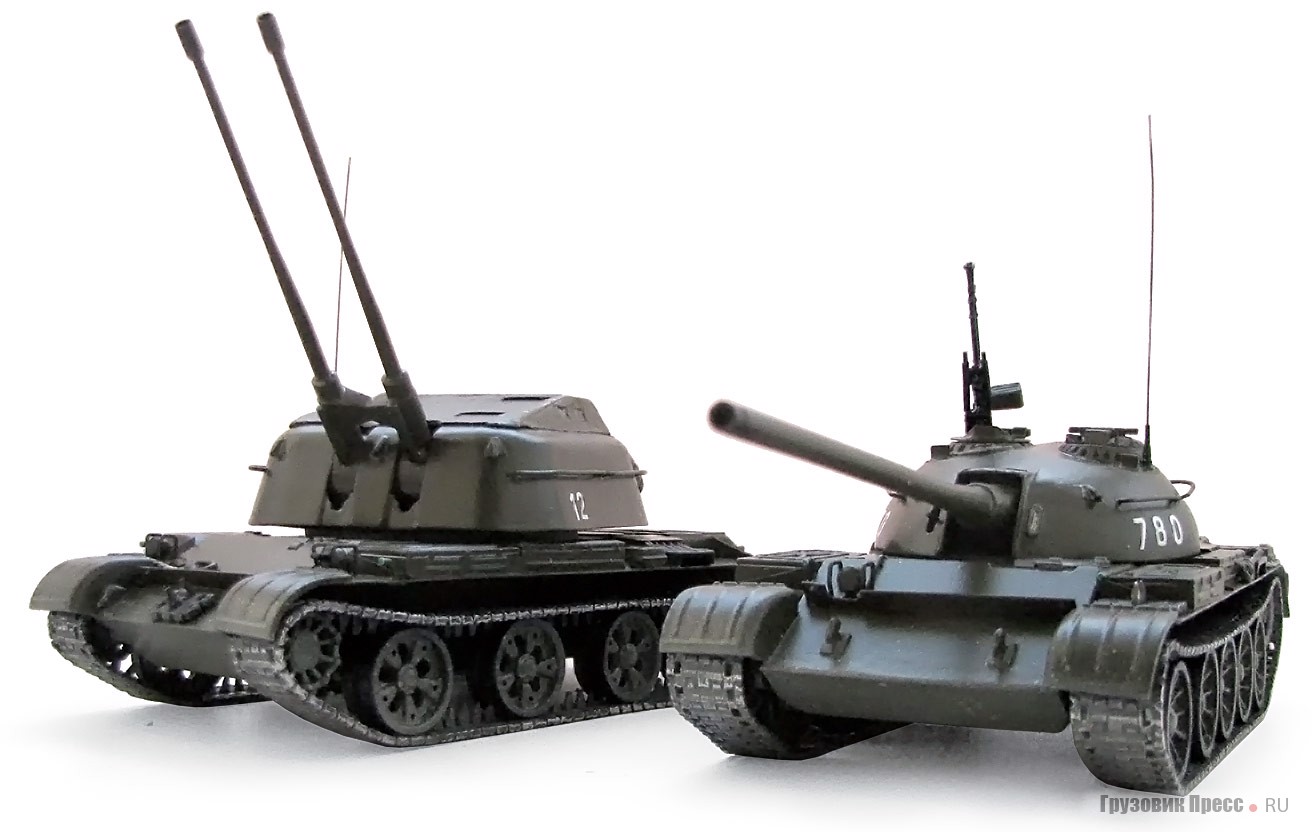 Зенитная самоходная артиллерийская установка ЗСУ-57-2 и средний танк Т-54-2