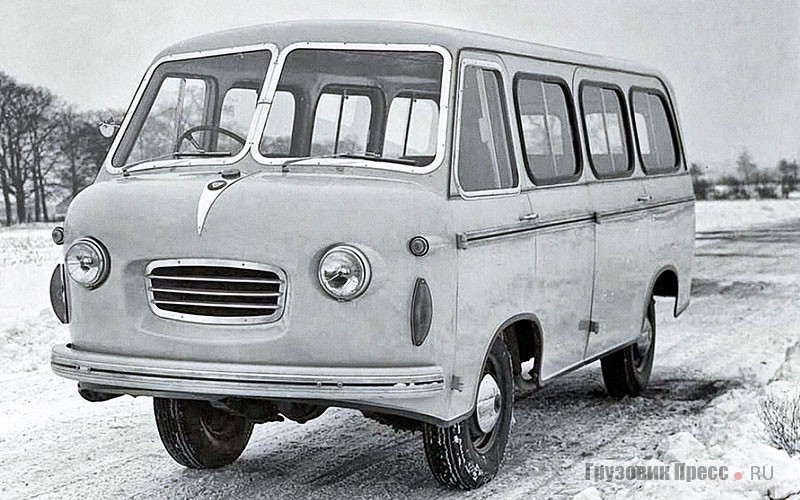 12-местный стеклопластиковый автобус на шасси Land-Rover 107, по одним данным, постройки Saunders-Roe, по другим – Mulliners, 1955 год