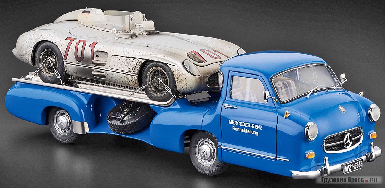 Ещё один «гоночный» грузовик Mercedes-Benz от CMC – Rennwagen-Schnelltransporter (1955 г.) cо спортивным Mercedes-Benz 300SLR «Dirty hero»