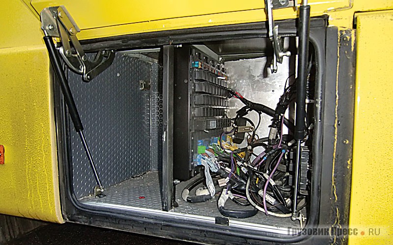 Блок коммутации рядом с мини-багажником
