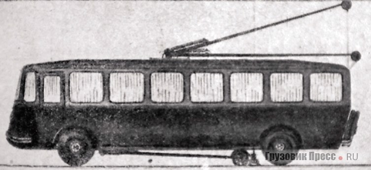 Аккутроллейбус, разработанный инженером Л.С. Файном в 1935 г.