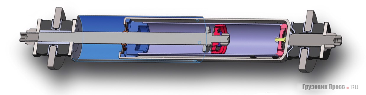 Схема устройства амортизатора KONI серии 99, разработанного для автобусов