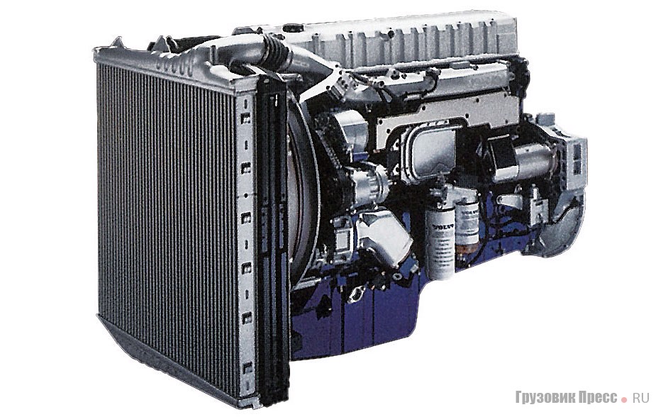 Шестицилиндровый двигатель Volvo D12D при 12 л рабочего объема развивает 380 или 420 л.с.