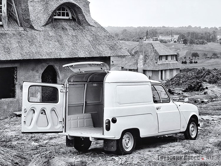 «Фургонет» (Fourgonette), т. е. фургончик Renault R4 (R2102) подал пример нашему «каблучку». Грузоподъёмность – 300 кг. Выпускался в 1961–1988 гг.