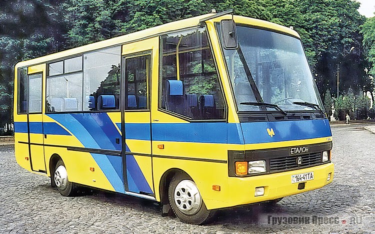 Опытный образец [b]автобуса А079, получивший название «Эталон» (укр. «Еталон»)[/b] спроектирован ВАТ «Укравтобуспром». Впервые был представлен на международном автосалоне «SIA-2002». Автобус базировался на индийском шасси Tata LPT-613/38. Двигатель, ходовую часть, «оптику» и часть передней маски для этого автобуса были предоставлены индийской стороной