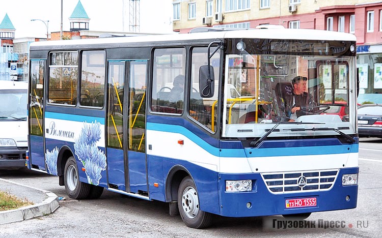 На Киевской международной выставке TIR-2010 впервые был представлен [b]городской автобус I класса БАЗ-А081 «Василёк»[/b] длиной 7,7 м. Для прохода в салон автобуса предусмотрены две двери – двухстворчатая в средней части и одностворчатая в задней части. В салоне размещалось всего 15 сидений, при этом автобус мог перевозить до 55 пассажиров. В качестве силового агрегата использовался японский 160-сильный турбодизель Hino HA6DTI3N-BS-Ш
