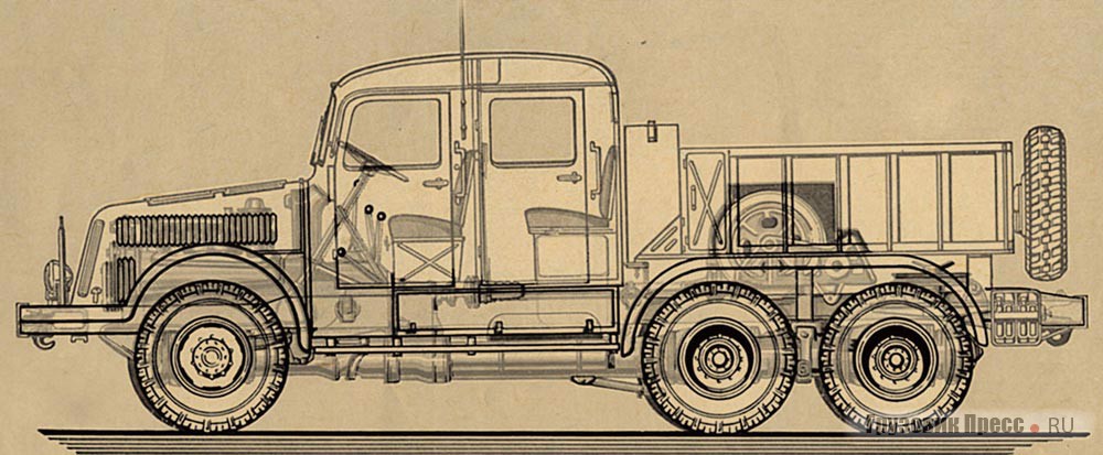 Лебедка на платформе тягача Tatra-141 имела тяговое усилие 8,0 т