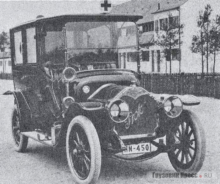Автомобиль скорой помощи Protos FL 12/31 PS выпуска 1910 г. – дальнейшее развитие модели Protos E1 18/30 PS