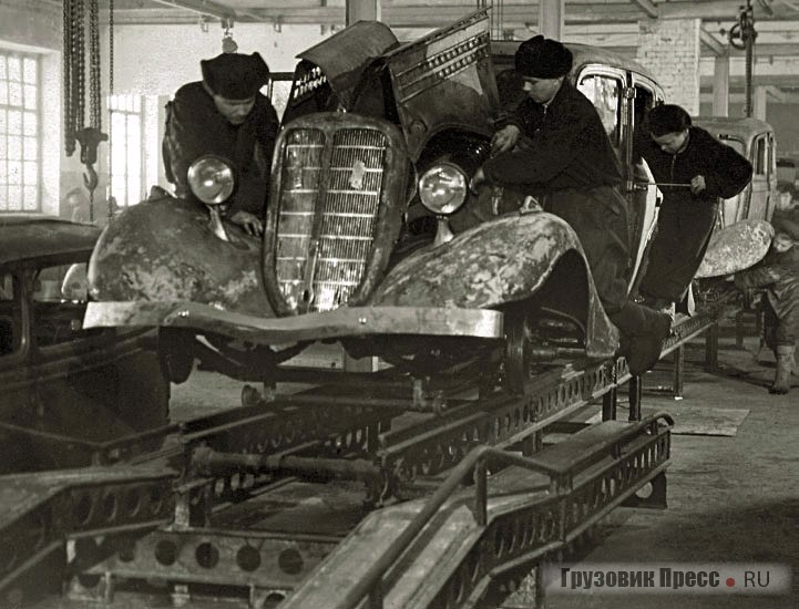 Участок капитального ремонта ГАЗ-М1. 1949 г.