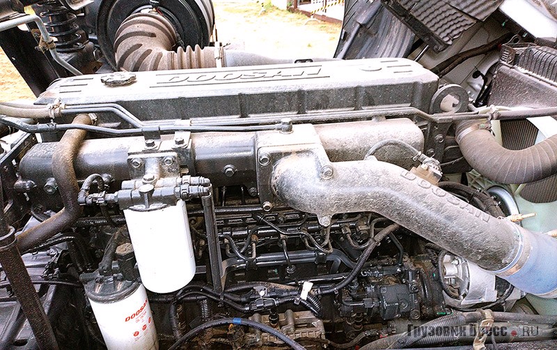 Двигатель Doosan DX12, рабочим объёмом 11,1 л, пятого экологического класса