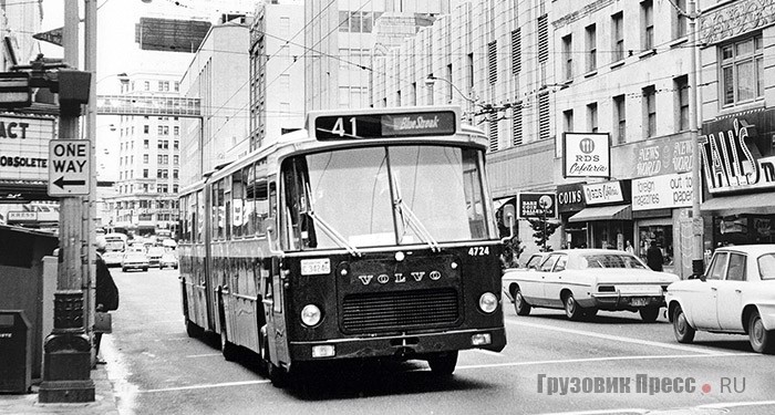 Автобус Volvo B58-55A Hägglund & Söner во время испытаний в Сиэтле. США, 1974 г.