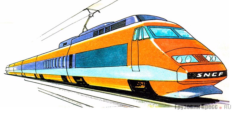  Рисунок сверхскоростного пассажирского поезда TGV
