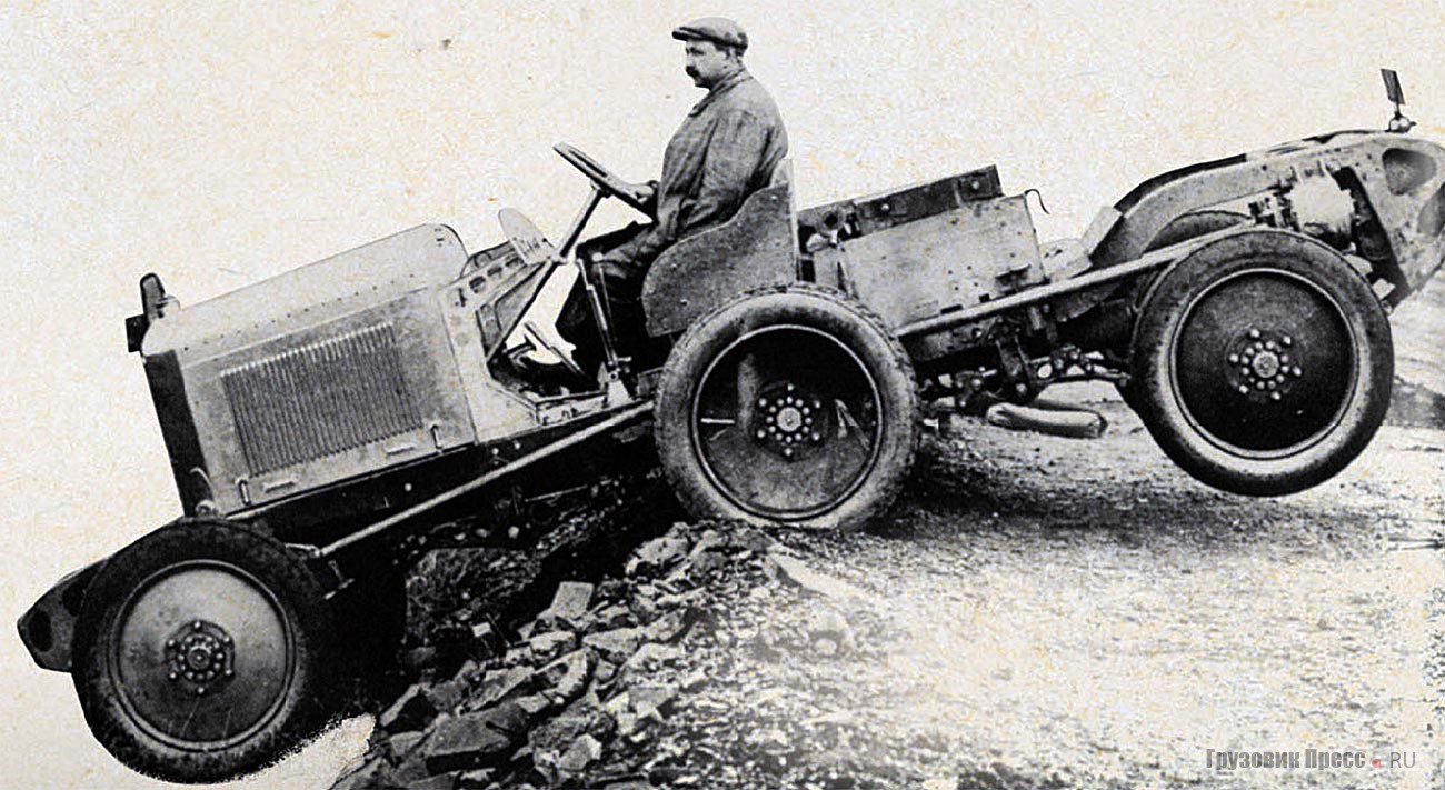 Шасси военного автомобиля Berliet VPB с равнорасположенным положением осей и приводом на все колеса. 1930 г.
