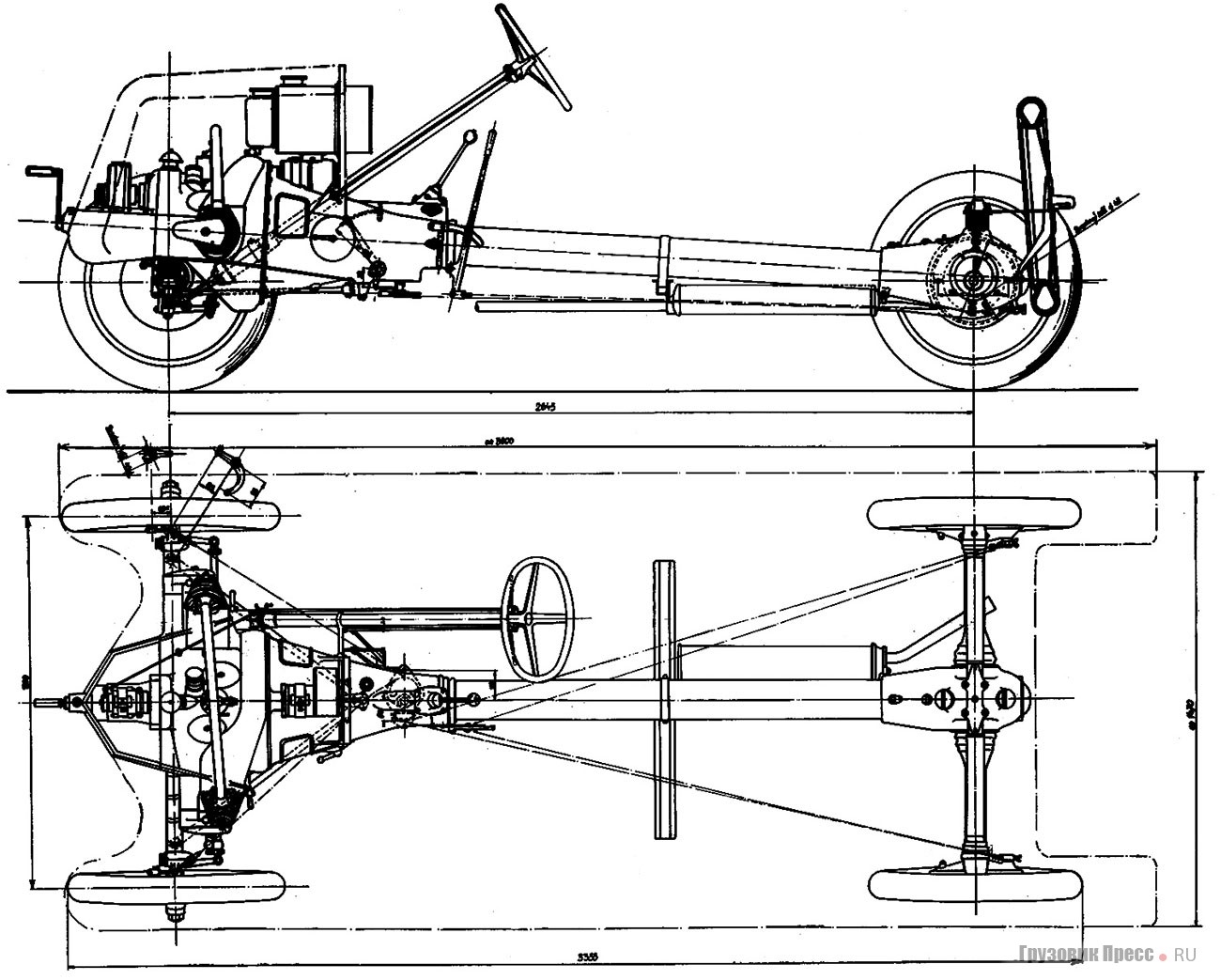Его гениальное по простоте шасси легкового автомобиля Tatra-11 (1923 г.)