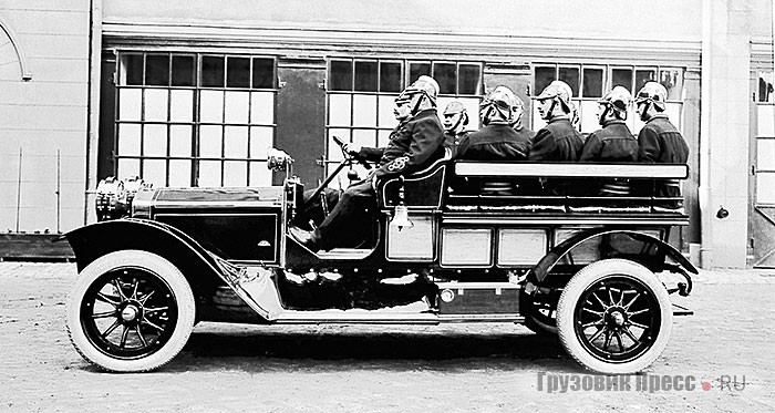 «Олимпийская» пожарная машина Scania-Vabis 1912 года на шасси легкового автомобиля